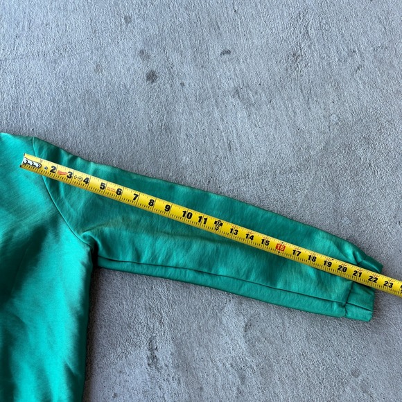 Maje Green Satin Bomber Jacket Beaded Collar Size 40 Alexia Real Housewife Miami - Picture 8 of 8